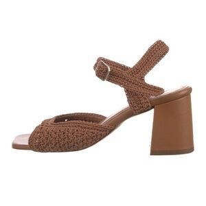 Souliers Martinez Elegant Brown Block Heel Sandals